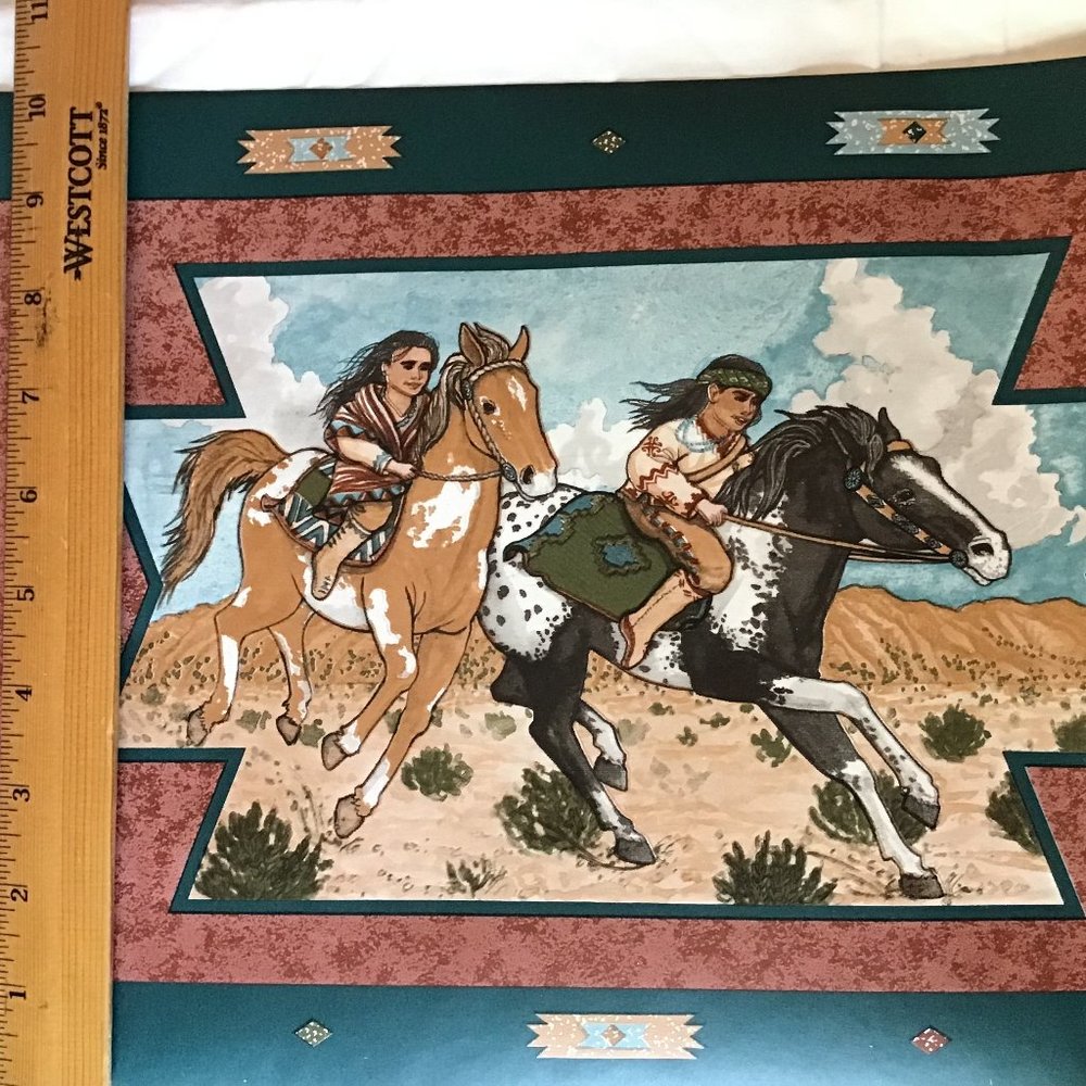 Wall Paper Boarder Native American boys on Horses